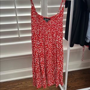 Red floral dress by Lulus; like new worn 1x size XS fits more like small